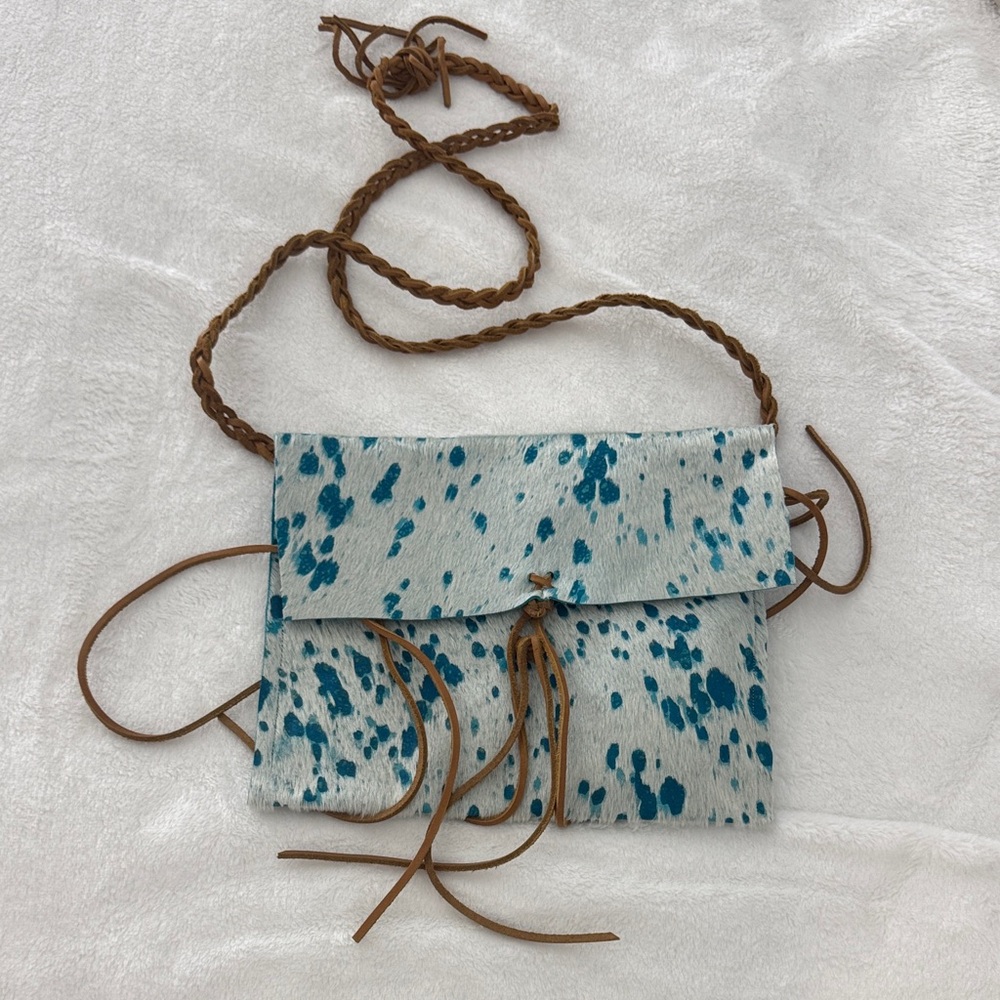 Leather Blue and Brown Women's Bag